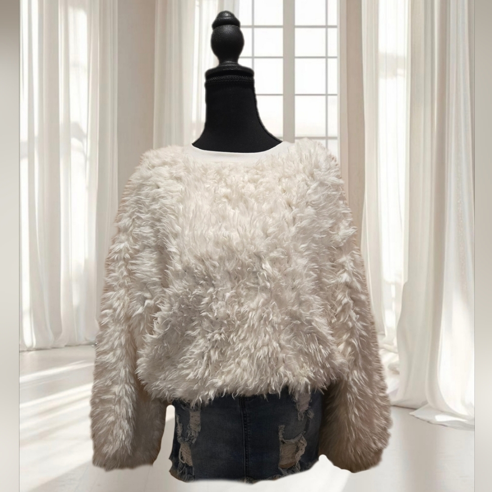 Luxurious White Faux Fur Top